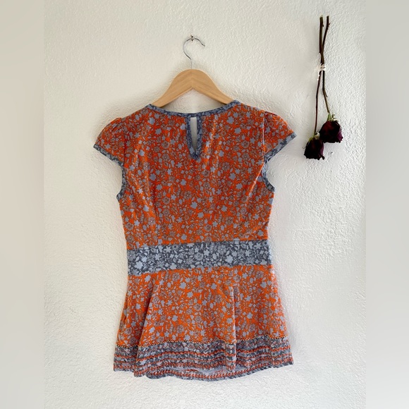 NWT Bravissimo Beaded Cross Front Top in Orange print  8UK/ 4US. SC Super curvy - Picture 3 of 8